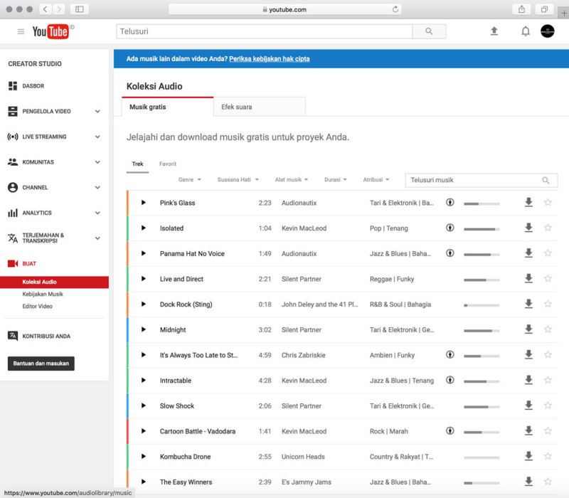 YouTube Audio Library