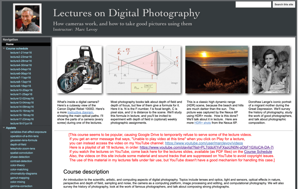 Materi Fotografi Komputasional oleh Marc Levoy